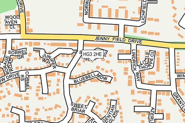 HG3 2HE map - OS OpenMap – Local (Ordnance Survey)