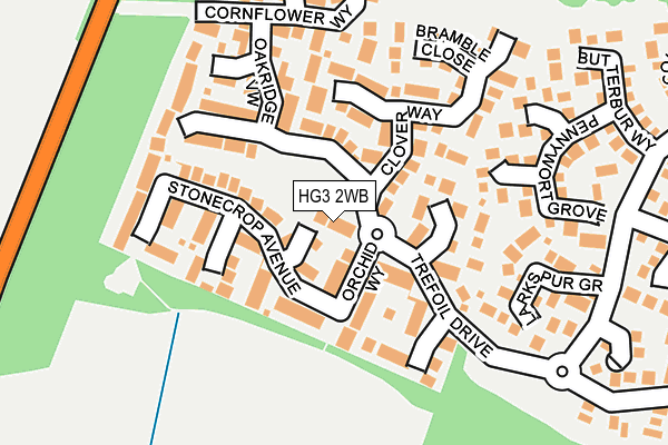 HG3 2WB map - OS OpenMap – Local (Ordnance Survey)