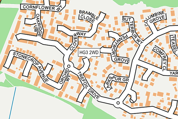 HG3 2WD map - OS OpenMap – Local (Ordnance Survey)