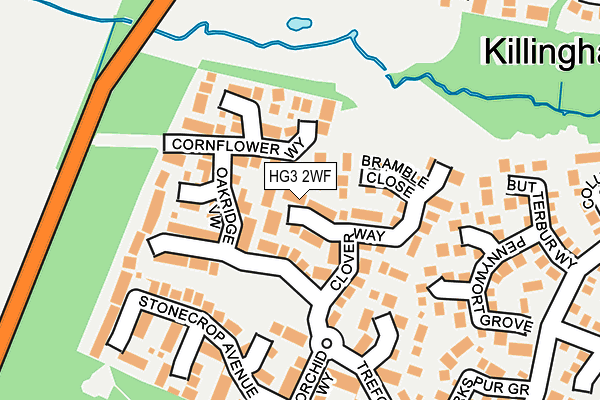 HG3 2WF map - OS OpenMap – Local (Ordnance Survey)
