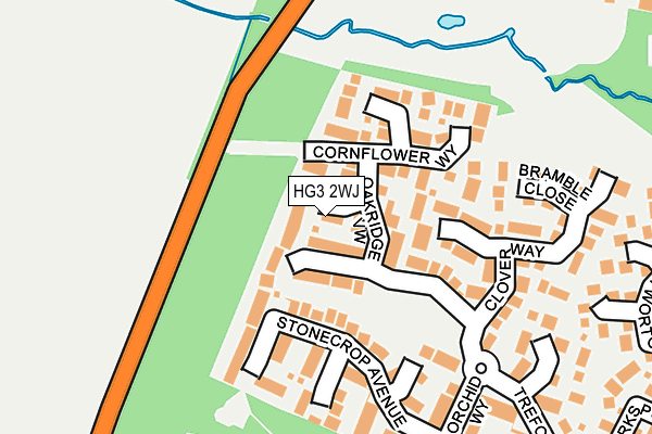 HG3 2WJ map - OS OpenMap – Local (Ordnance Survey)