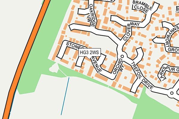 HG3 2WS map - OS OpenMap – Local (Ordnance Survey)