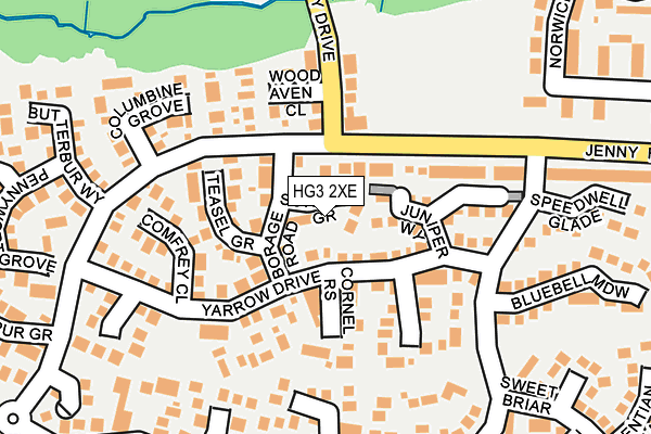 HG3 2XE map - OS OpenMap – Local (Ordnance Survey)