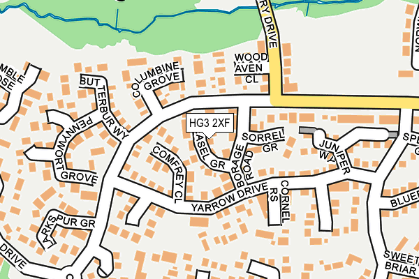 HG3 2XF map - OS OpenMap – Local (Ordnance Survey)