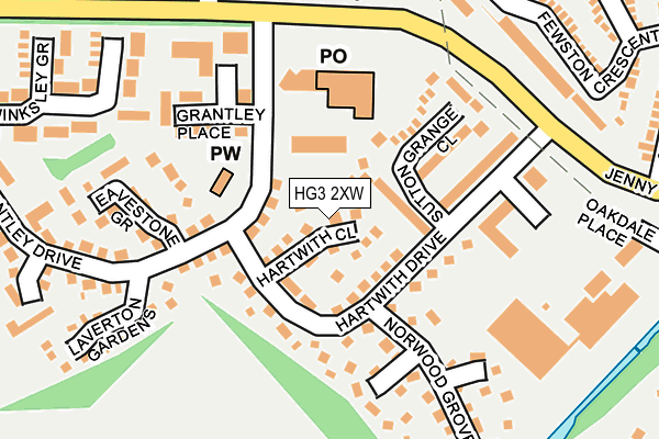 HG3 2XW map - OS OpenMap – Local (Ordnance Survey)