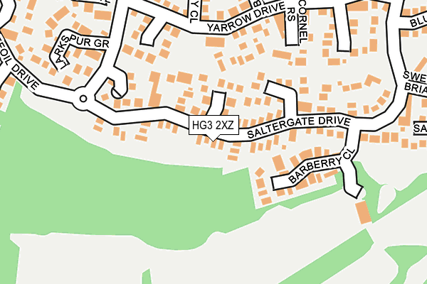 HG3 2XZ map - OS OpenMap – Local (Ordnance Survey)