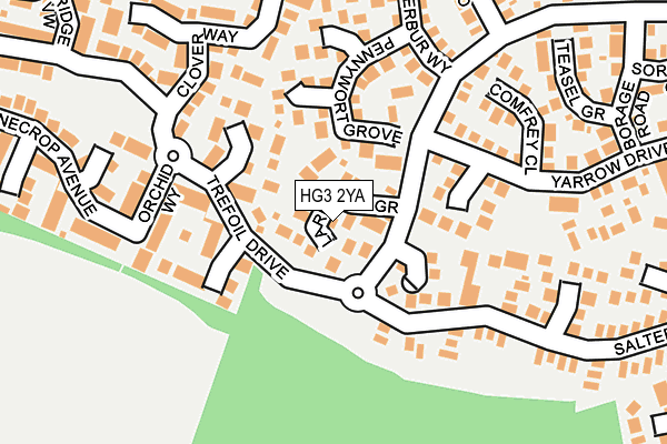 HG3 2YA map - OS OpenMap – Local (Ordnance Survey)