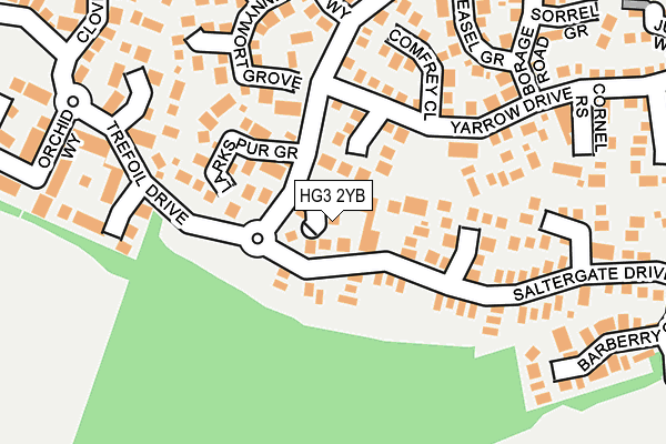 HG3 2YB map - OS OpenMap – Local (Ordnance Survey)