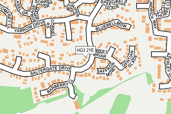 HG3 2YE map - OS OpenMap – Local (Ordnance Survey)