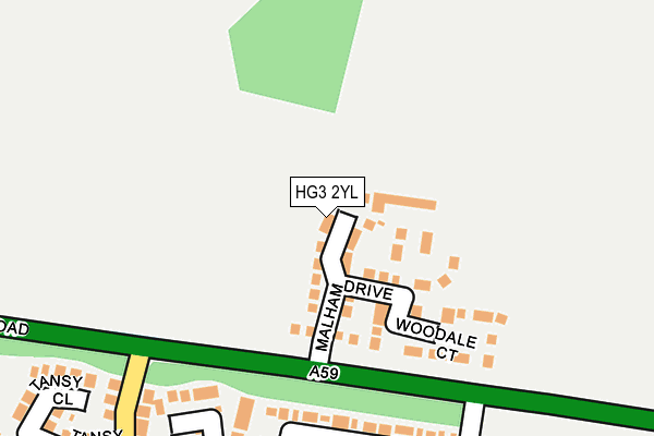 HG3 2YL map - OS OpenMap – Local (Ordnance Survey)