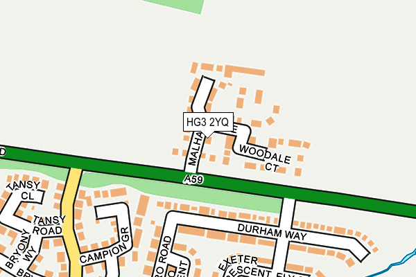 HG3 2YQ map - OS OpenMap – Local (Ordnance Survey)