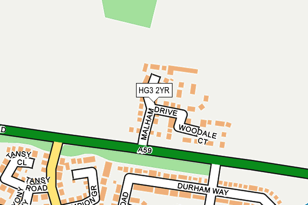 HG3 2YR map - OS OpenMap – Local (Ordnance Survey)