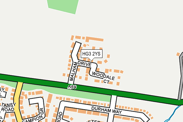 HG3 2YS map - OS OpenMap – Local (Ordnance Survey)