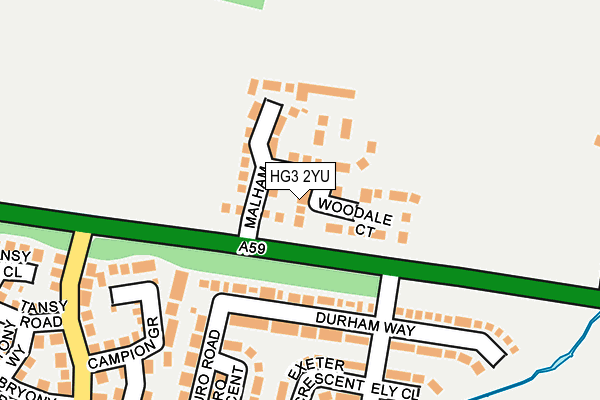 HG3 2YU map - OS OpenMap – Local (Ordnance Survey)