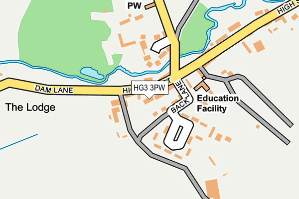 HG3 3PW map - OS OpenMap – Local (Ordnance Survey)