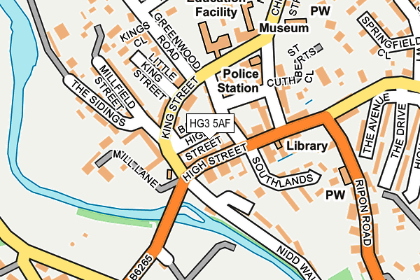 HG3 5AF map - OS OpenMap – Local (Ordnance Survey)