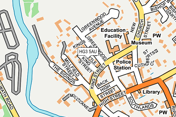 HG3 5AU map - OS OpenMap – Local (Ordnance Survey)