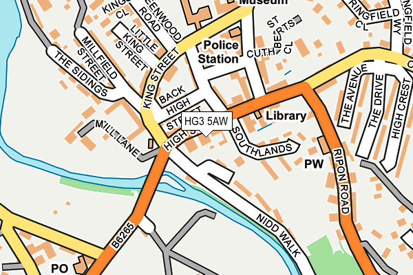 HG3 5AW map - OS OpenMap – Local (Ordnance Survey)