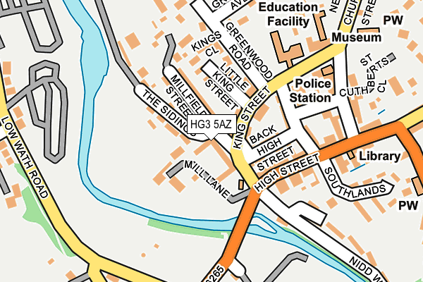 HG3 5AZ map - OS OpenMap – Local (Ordnance Survey)