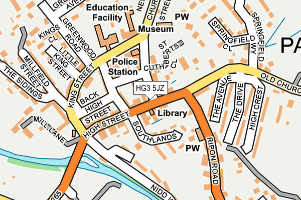 HG3 5JZ map - OS OpenMap – Local (Ordnance Survey)
