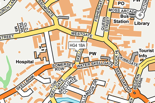 HG4 1BA map - OS OpenMap – Local (Ordnance Survey)