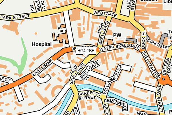 HG4 1BE map - OS OpenMap – Local (Ordnance Survey)