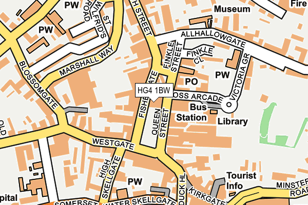 HG4 1BW map - OS OpenMap – Local (Ordnance Survey)