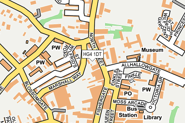 HG4 1DT map - OS OpenMap – Local (Ordnance Survey)