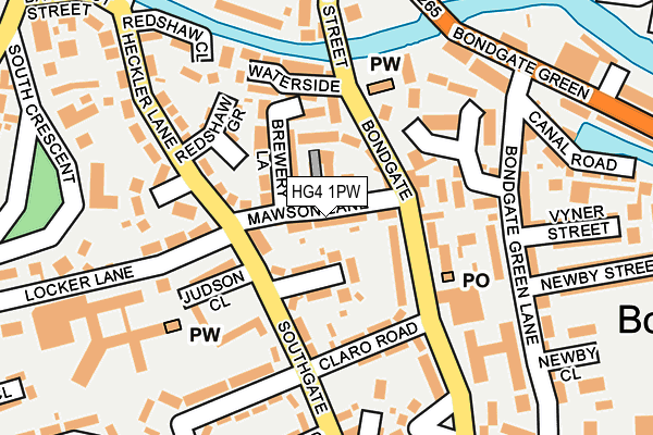 HG4 1PW map - OS OpenMap – Local (Ordnance Survey)