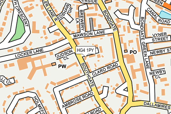 HG4 1PY map - OS OpenMap – Local (Ordnance Survey)