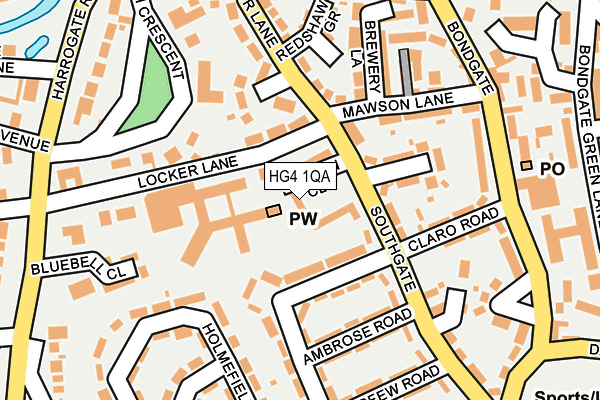 HG4 1QA map - OS OpenMap – Local (Ordnance Survey)