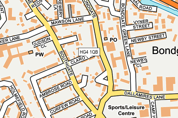 HG4 1QB map - OS OpenMap – Local (Ordnance Survey)