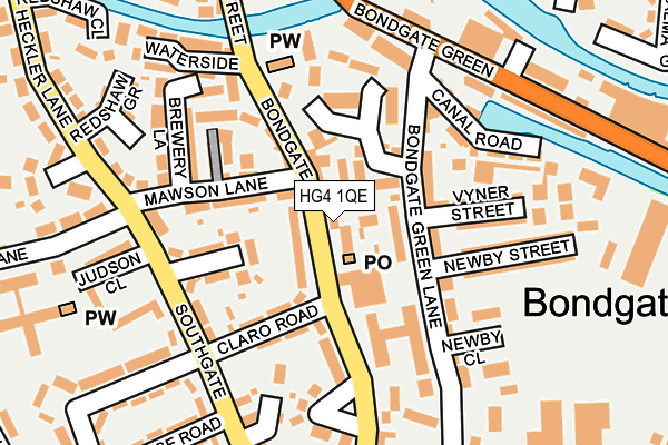 HG4 1QE map - OS OpenMap – Local (Ordnance Survey)