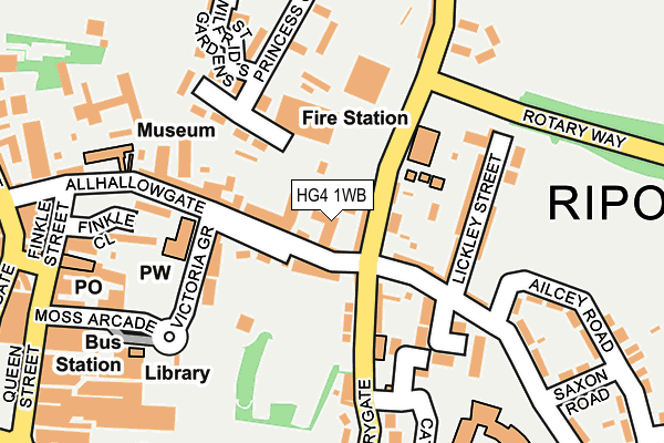 HG4 1WB map - OS OpenMap – Local (Ordnance Survey)