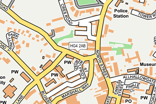 HG4 2AB map - OS OpenMap – Local (Ordnance Survey)