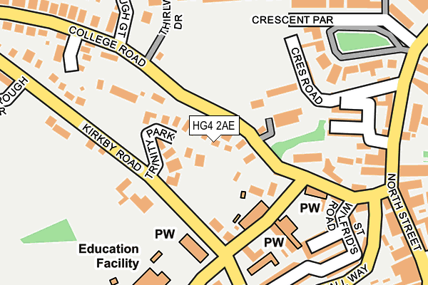 HG4 2AE map - OS OpenMap – Local (Ordnance Survey)