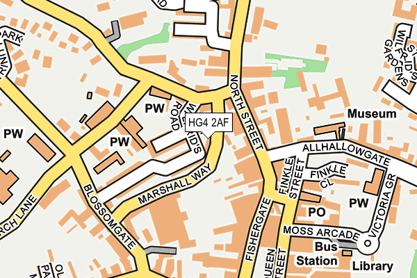 HG4 2AF map - OS OpenMap – Local (Ordnance Survey)