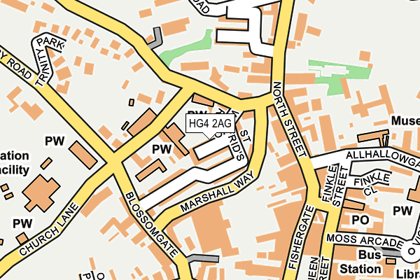 HG4 2AG map - OS OpenMap – Local (Ordnance Survey)
