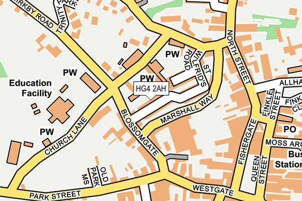 HG4 2AH map - OS OpenMap – Local (Ordnance Survey)