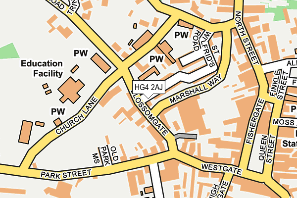 HG4 2AJ map - OS OpenMap – Local (Ordnance Survey)