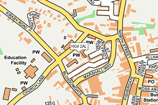 HG4 2AL map - OS OpenMap – Local (Ordnance Survey)