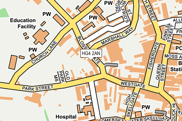 HG4 2AN map - OS OpenMap – Local (Ordnance Survey)