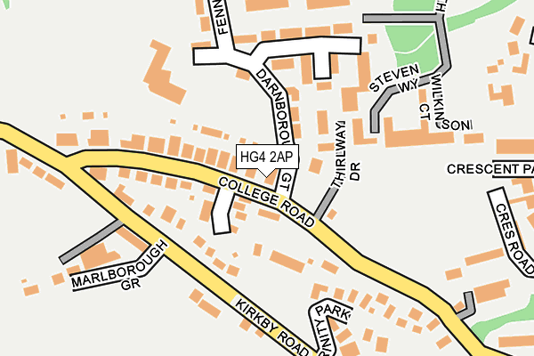HG4 2AP map - OS OpenMap – Local (Ordnance Survey)