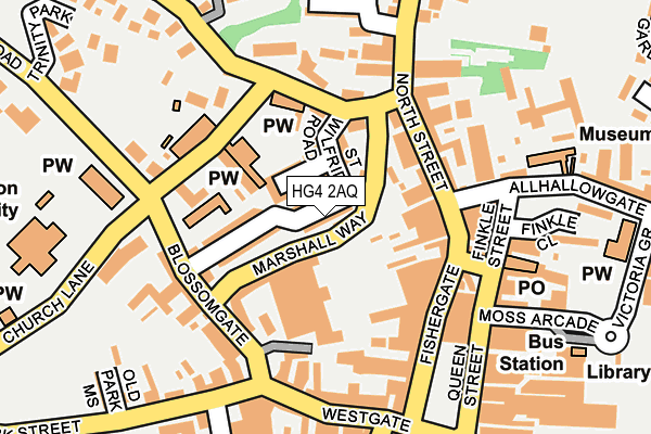HG4 2AQ map - OS OpenMap – Local (Ordnance Survey)