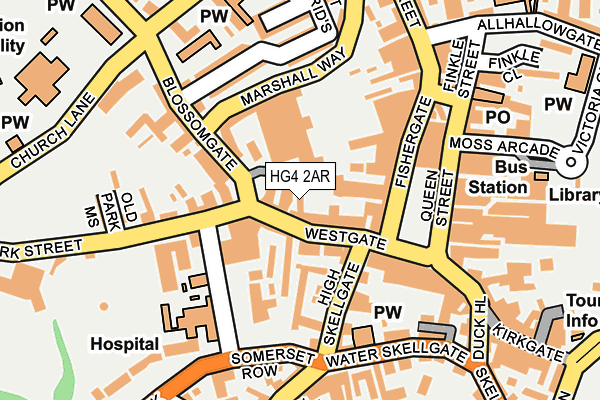 HG4 2AR map - OS OpenMap – Local (Ordnance Survey)