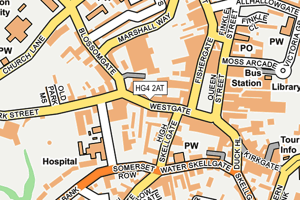 HG4 2AT map - OS OpenMap – Local (Ordnance Survey)