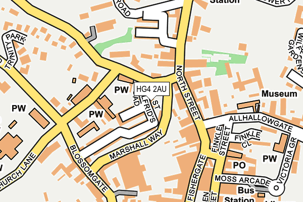 HG4 2AU map - OS OpenMap – Local (Ordnance Survey)