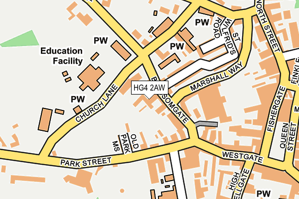 HG4 2AW map - OS OpenMap – Local (Ordnance Survey)