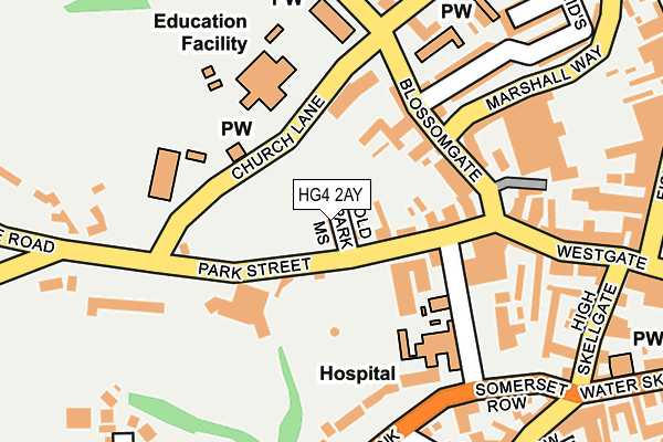HG4 2AY map - OS OpenMap – Local (Ordnance Survey)