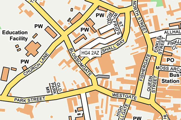HG4 2AZ map - OS OpenMap – Local (Ordnance Survey)